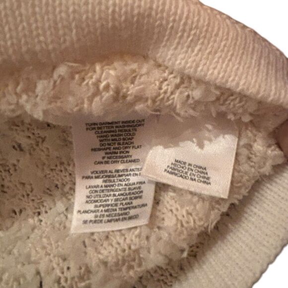 Jones New York Ivory Boucle Cotton Blend Zipper Sweater Cardigan Eyelash 2X NEW - Picture 9 of 10